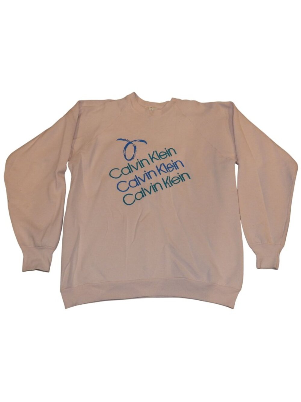 Vintage 1990s Calvin Klein Light Pink FOTL Crew Neck Pullover Sweatshirt XL